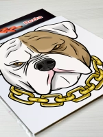 Наклейка - Серьезный пес с цепью