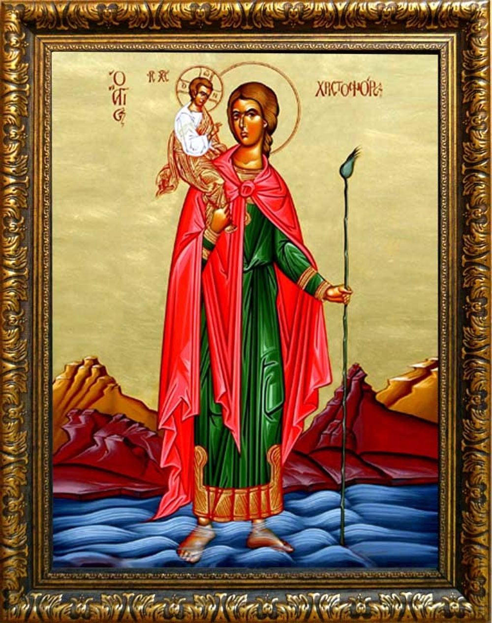 Христофор Святой Псеглавец. Икона на холсте 30х40 см