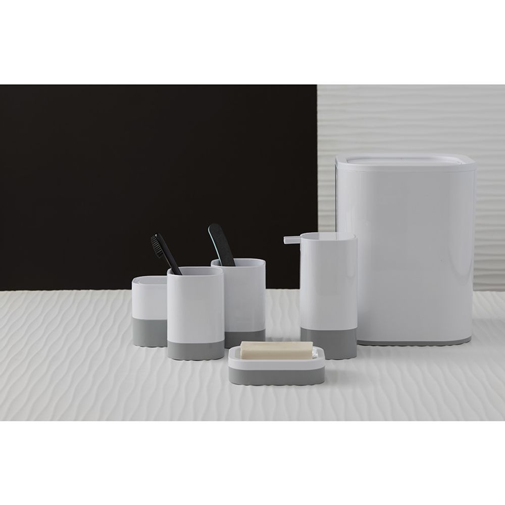 Стакан для зубных щеток Tyer, 470 мл, белый/серый