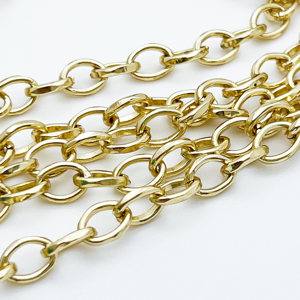 Цепочка, цвет золото, размер звена 7*10 мм, цена за 50 см