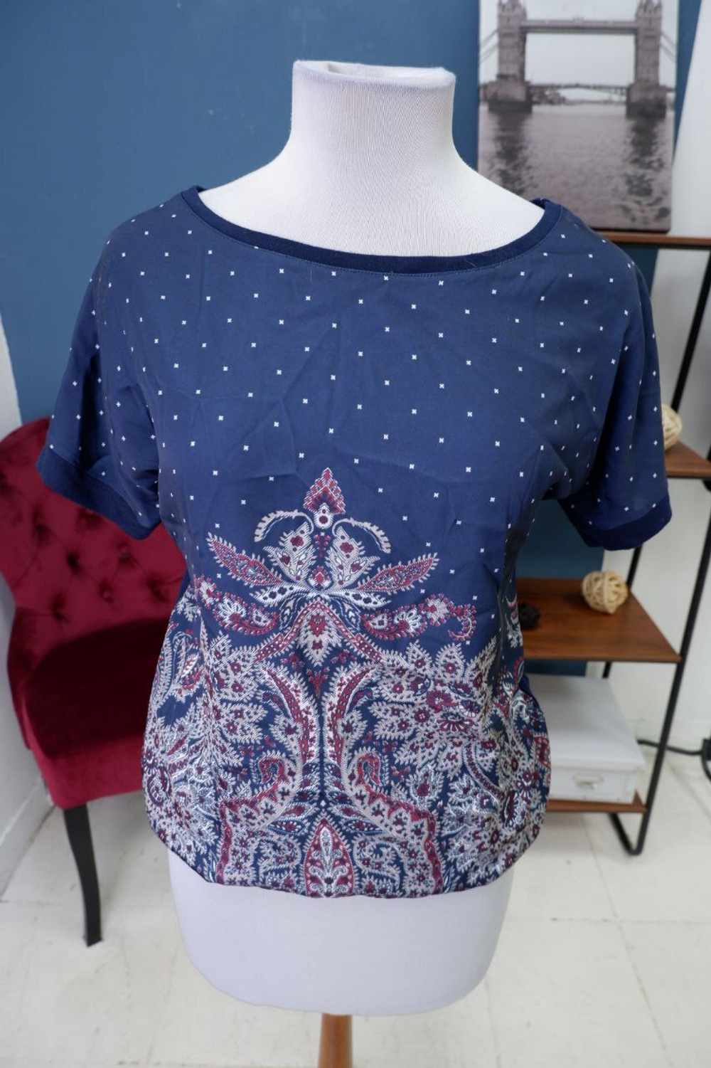 Блузка O'stin с принтом 46 размер