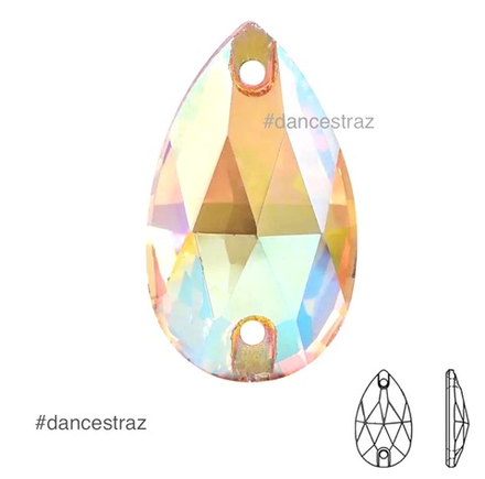 Стразы пришивные, Teardrop, Crystal Sun, 001SU, 17*28mm, (60 ea/pkg), 5A+best, (F2)