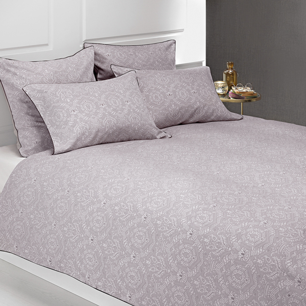 Постельное белье 2 спальное евро Bovi Medalion 2 сиреневое Португалия