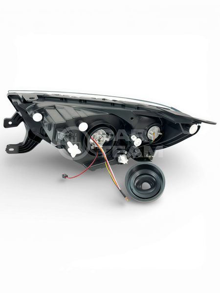 Фары Лада Гранта FL передние в стиле AUDI круглые би линзы без ангельских глазок, хром маска