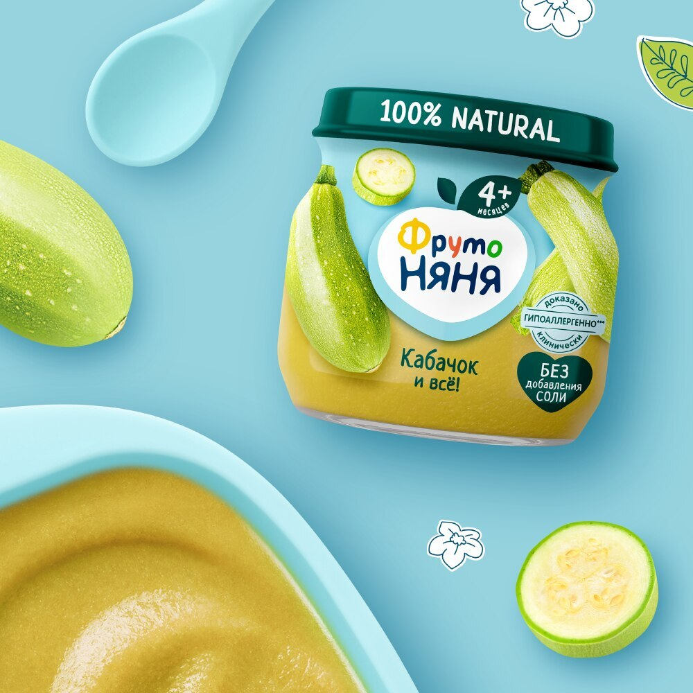 Пюре ФрутоНяня кабачок, 80г.