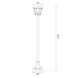 Садово-парковый светильник ЭРА ДТУ 07-8-004 Валенсия 3 черный 6 гранный напольный IP44 светодиодный 8Вт 3000K