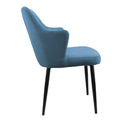 Стул "Хант" (арт. 345), велюр Бренди В08 синий, ножки круглые черные.