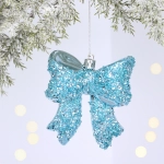 Ёлочная игрушка «Бант» 8.5*3*9.2 см, Голубой