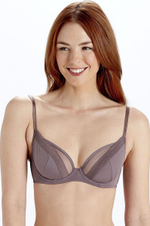 Элегантный тончайший бюстгальтер с чашками на косточках (Размер: 34E) (Цвет: фиолетовый)