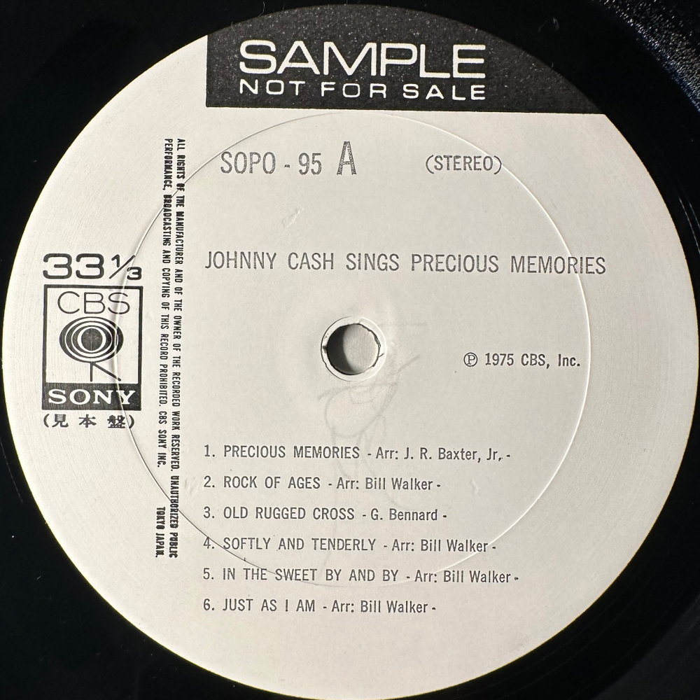 Johnny Cash ‎– Johnny Cash Sings Precious Memories (Япония 1975г.) Promo