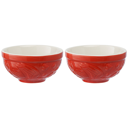 Набор пиал Birds of Paradise красные керамика 2 шт 190 мл