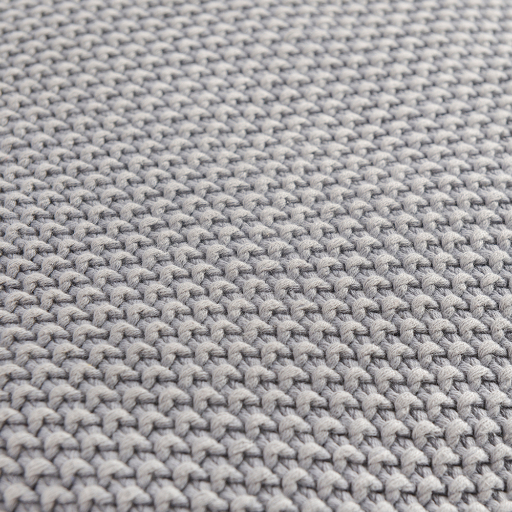 Плед из стираного хлопка серого цвета из коллекции essential, 130х180 см