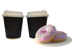 Стаканы бумажные однослойные, чёрные 200/260мл (50/1000 шт)