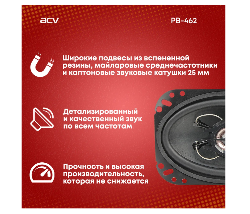 Автоколонки ACV PB-462 (4x6"/сетки) 2шт.