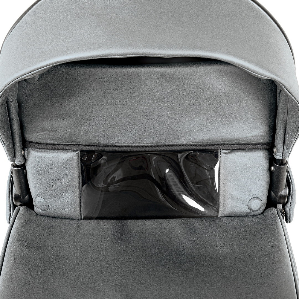Детская коляска Roan Sol Vintage Luxury Leather 2.0 3 в 1 с автокреслом Pituso Baesa Pro Black VEGA88DB Glacier Gray/Nickel/руч.Black