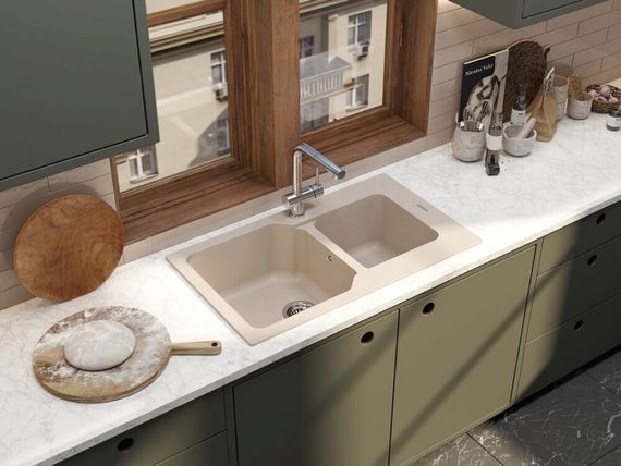 Кухонная мойка OMOIKIRI Maru 86-2-BE(арт.4993285)