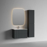 Тумба подвесная SANCOS Сноб Р (Snob R) 790х445х500, c двумя ящиками оснащенными доводчиками, темный антрацит матовый, арт.SNR80MDH
