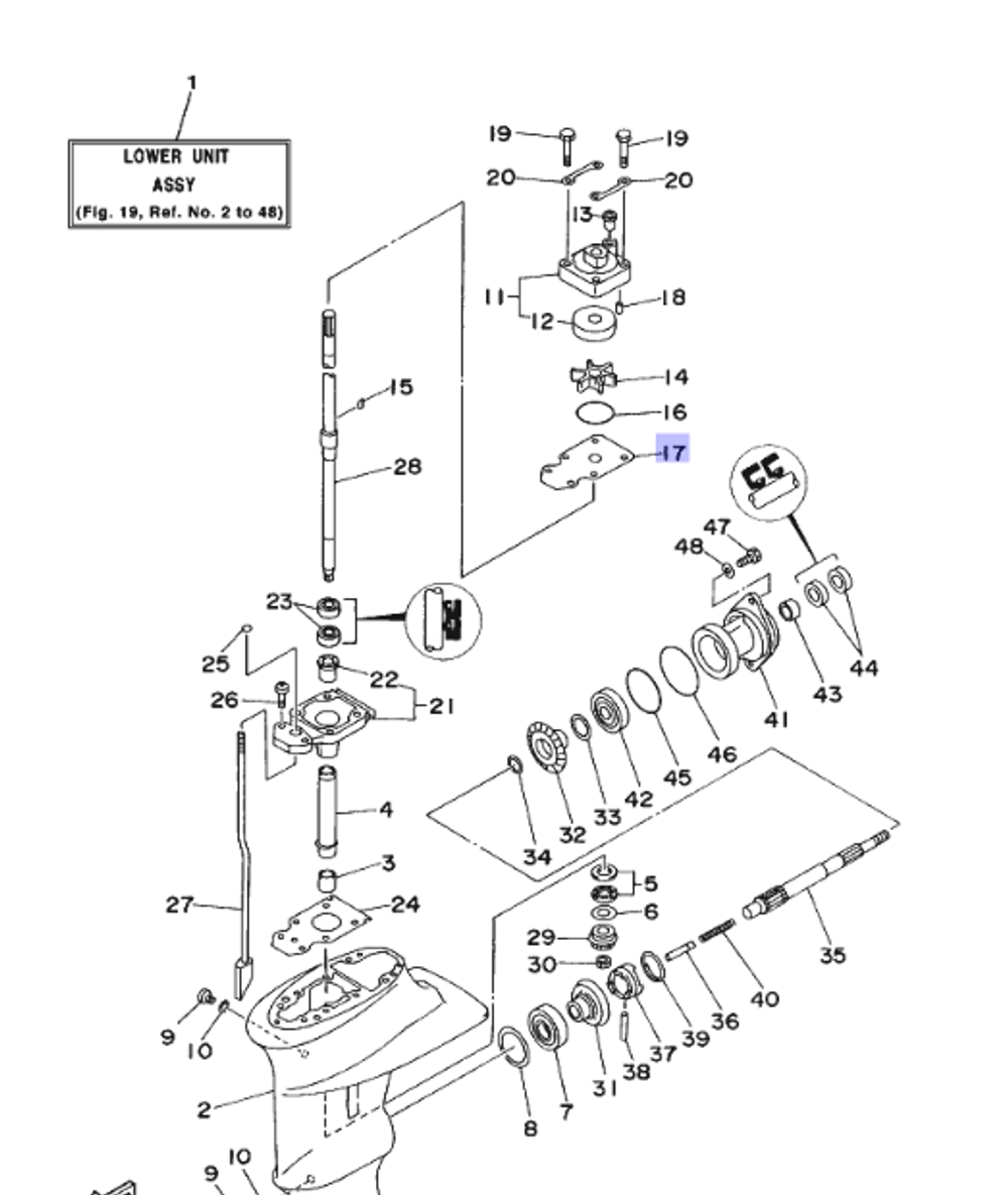 Пластина помпы Yamaha 63V443230000
