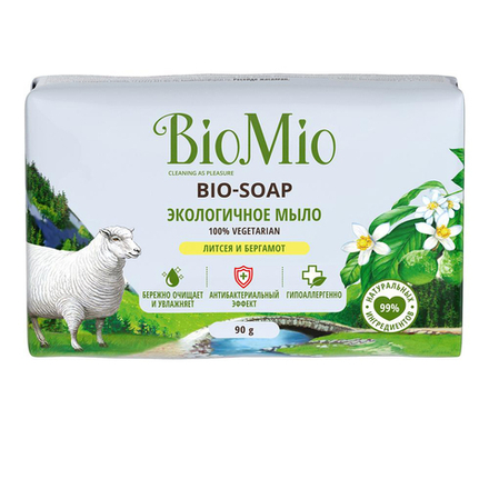 Туалетное мыло BioMio Bio-Soap Литсея и бергамот, 90 г