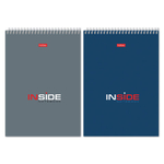 Блокнот А5 145х205 мм, 80 л., гребень, картон, жесткая подложка, клетка, HATBER, "INSIDE" ("Офисный"), 004881, 80Б5В1гр