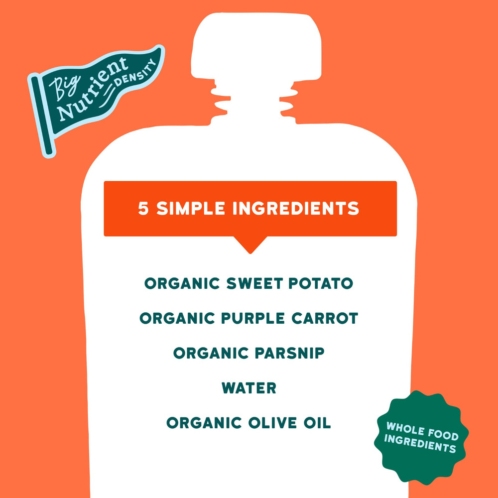 Serenity Kids, Органический батат и пастернак с фиолетовой морковью и оливковым маслом, от 6 месяцев, 99 г (3,5 унции)