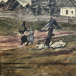 Васнецов В. М.? Старая крепость. 1870-е гг.(?) Бумага, смешанная техника.