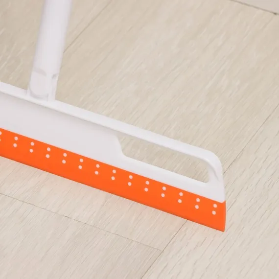 Водосгон для пола поворотный Raccoon, 2-х секционный, черенок из нержавеющей стали, 35×6×81 см, цвет белый, оранжевый