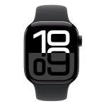 Apple Watch Series 10, 42 мм корпус из алюминия цвета «Jet Black», ремешок Sport Band размера S/M цвета «Black»