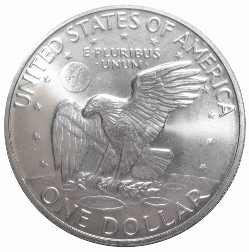 1 доллар 1972 (S) США Эйзенхауэр (Лунный). Серебро. UNC
