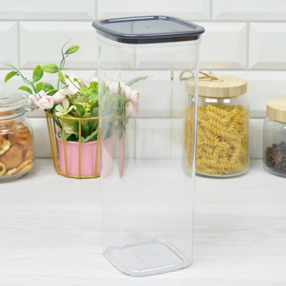 Контейнер для сыпучих продуктов 2л "Смарт" чернильно-серый