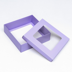 Коробка 20*20*6 см Сиреневая (крышка+дно)