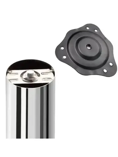 Ножки для стола комплект 4 штуки H 710 мм D 60 мм центральное крепление регулируемые хром / подстолье / опора мебельная металлическая для столешницы