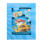 Блокнот детский Basir на замке, формат А6, серия "Тигры", переплет 7БЦ, 18*13 см, 48 листов, ассорти