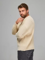 Молочный рваный джемпер