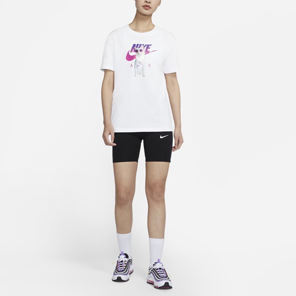 Футболка Nike женская (с котом), бел.