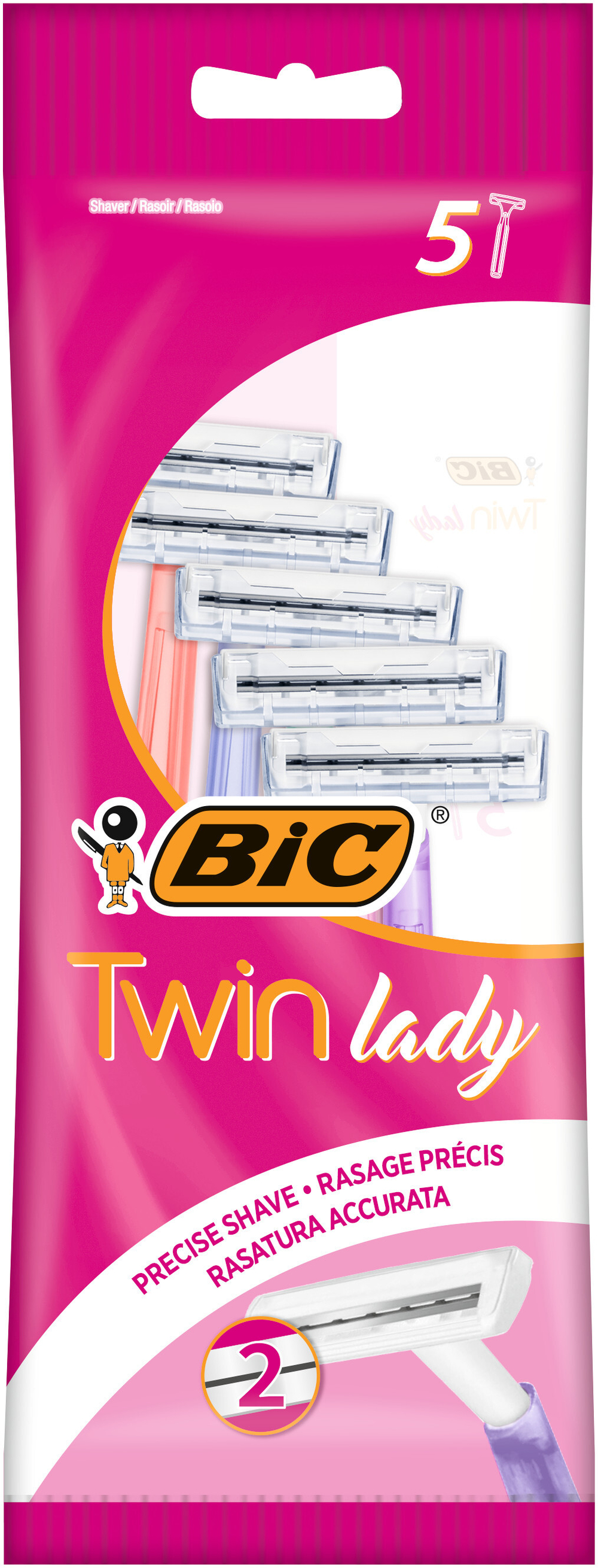 Bic Станок бритвенный Twin Lady, одноразовый, женский, 5 шт