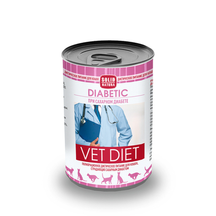 Solid Natura VET Diabetic корм диетический для кошек влажный 340 г