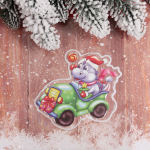 Наклейка на стекло «Дракоша на машине» 15*20 см