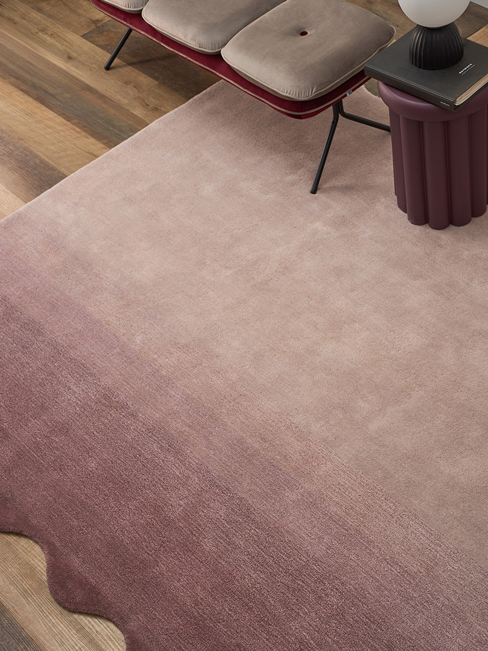 Ковер из шерсти over horizon цвета марсала из коллекции trendy ruffles, 200х300 см