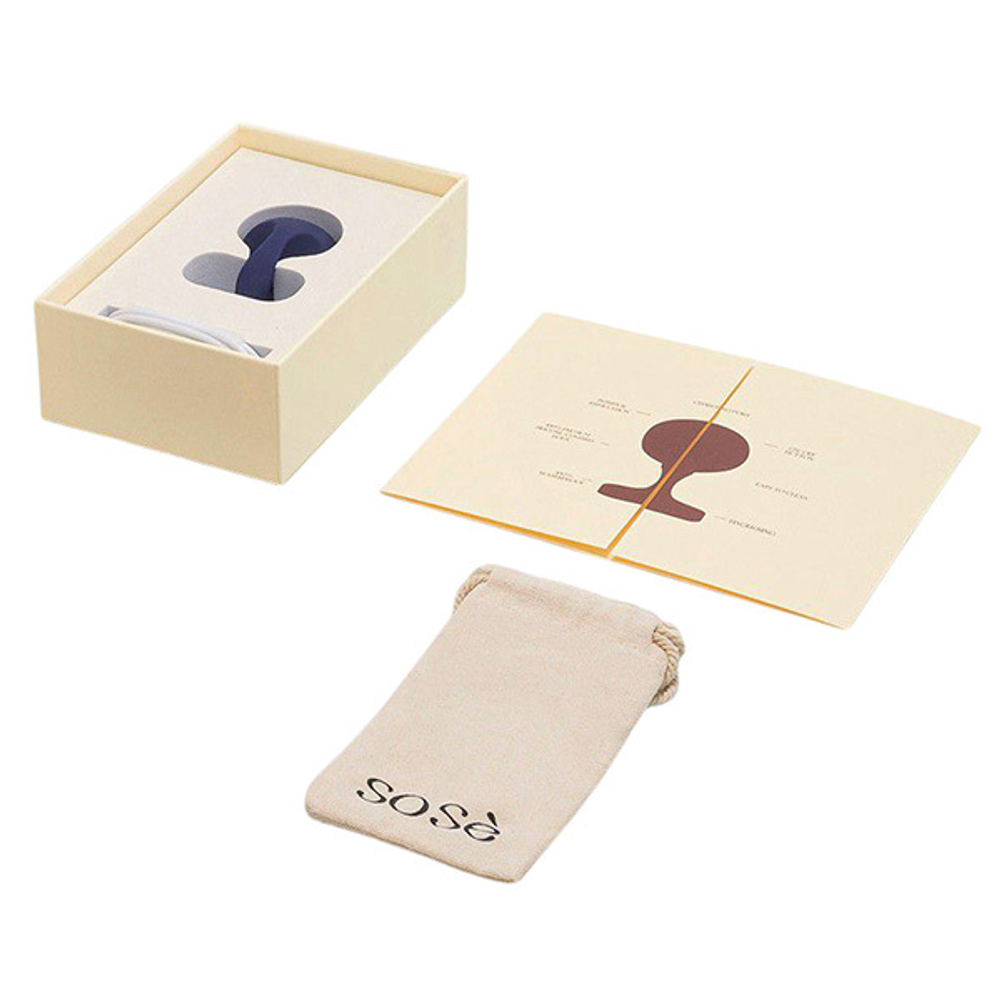 Синий аккумуляторный вибростимулятор на пальцы Sose Lunar LU00107