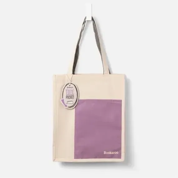 Bookaroo Tote Bag - Aubergine &amp; Cream