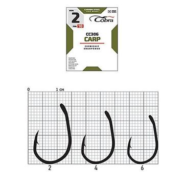 Крючки Cobra CARP CC306  №2, 10 шт.