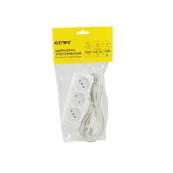 Удлинитель сетевой бытовой 3м СТАРТ 3 розетки, 6А, 1300Вт
