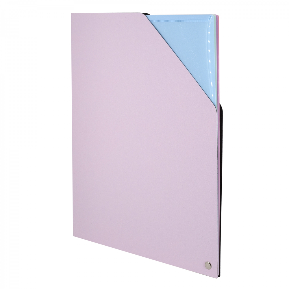 Папка архивная Alingar, A4, 330*250 мм, пластик, 1500 мкм, на резинке с 4 файлами, розовая