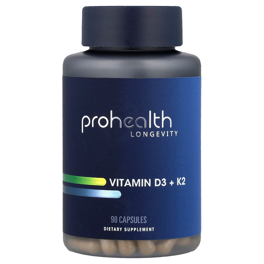 ProHealth Longevity, витамины D3 и K2, 90 капсул