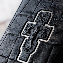 Православный чехол для iPhone из натуральной кожи крест распятие Euphoria HM Premium - ювелирный сплав