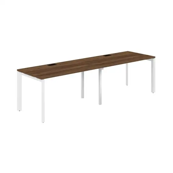 PR.226.DM.P59.WH / Рабочая станция s-b-s 2800х800х750 / профиль: 59х59 белый; столешница: дуб модена