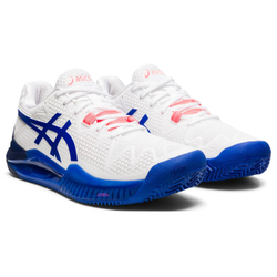 Женские Кроссовки теннисные Asics Gel-Resolution 8 Clay - white/lapis lazuli blue