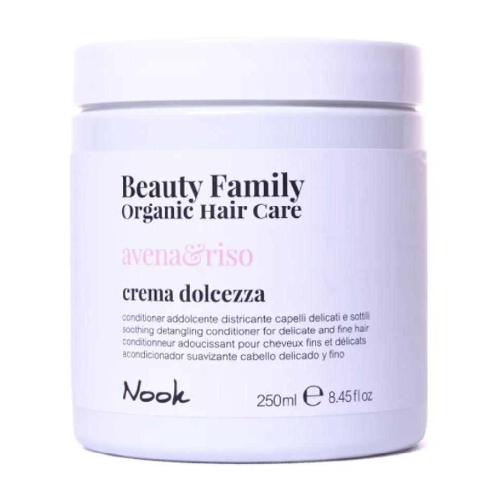 Крем-кондиционер успокаивающий для ломких и тонких волос Nook Beauty Family Crema Dolcezza Avena&Riso 250мл