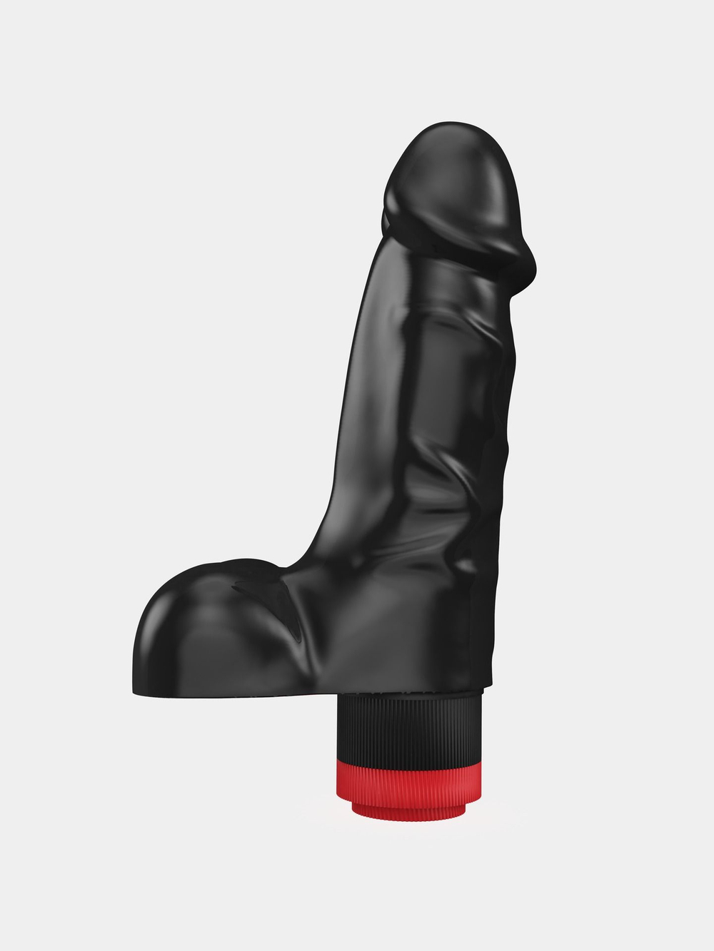 Реалистичный вибратор LOVETOY 16,5 см, черный, с мошонкой